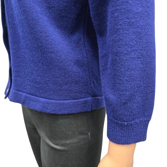 Vintage Bromley Pure New Wool Australian Patons Yarn Cardigan Sweater Blue S - Picture 10 of 13